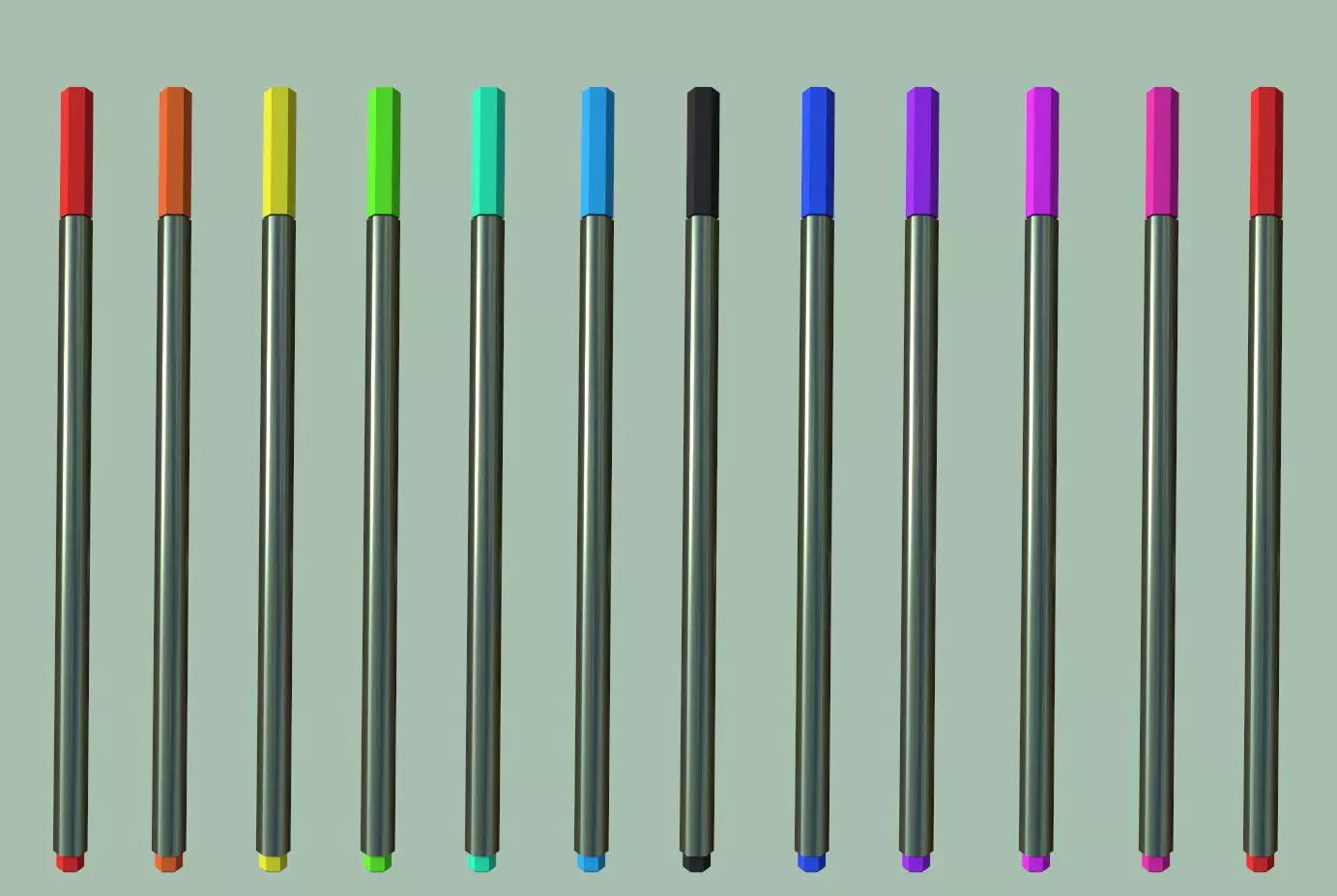 Color pencil Low-poly 3D model_0