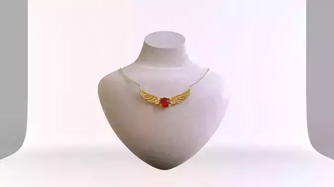 Spinel with gold chain