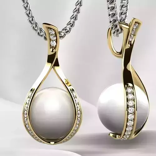 9mm Pearl Gold Pendant