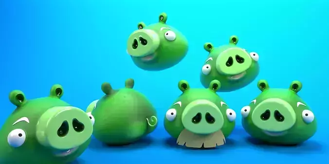 Angry bird Pig Model With Texture 3D model