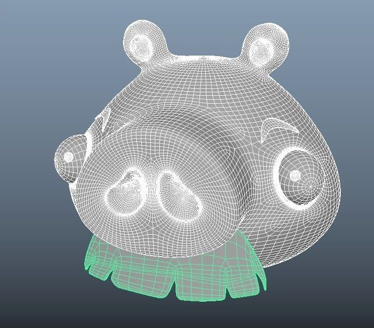 Angry bird Pig Model With Texture 3D model_1