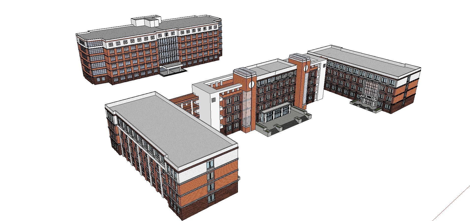 Office-Teaching Building-Canteen 04 3D model_1