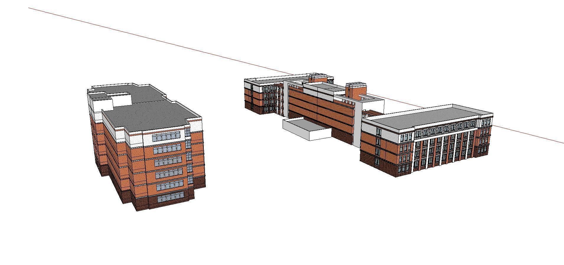 Office-Teaching Building-Canteen 04 3D model_2