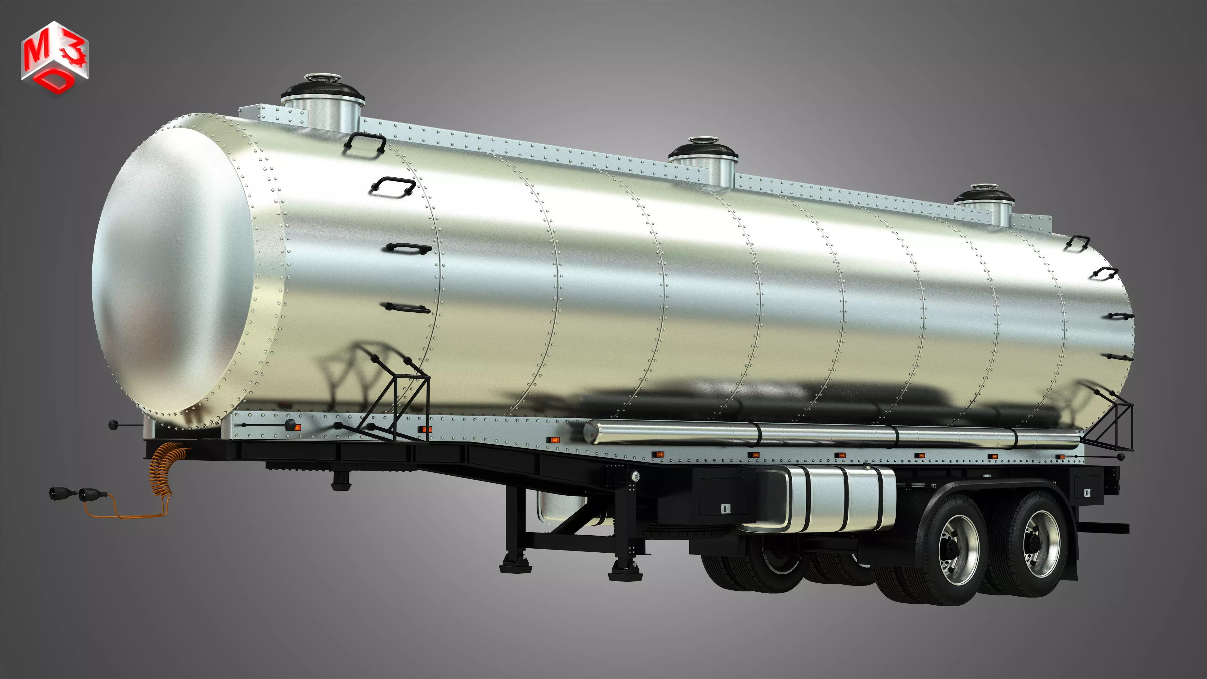Tanker Semi Trailer 3D model_0
