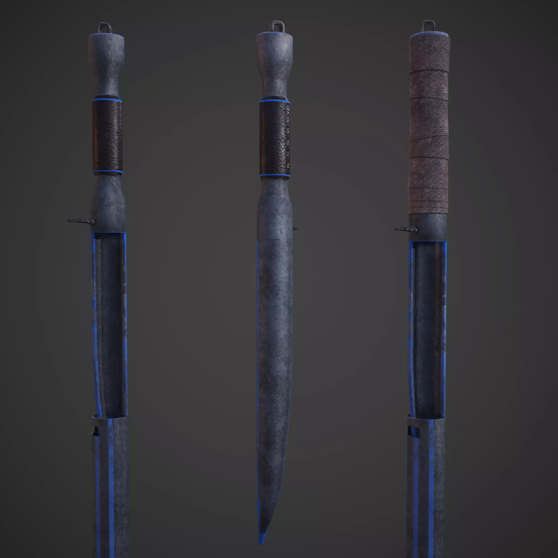 A knife samurai sword 3D model_0