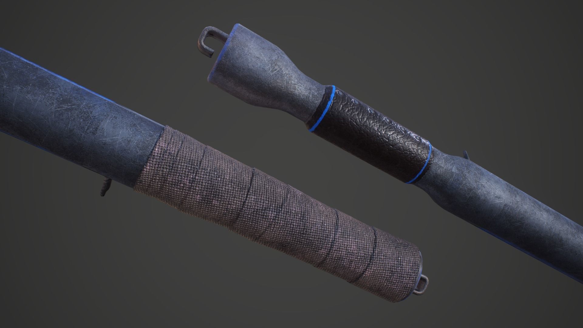 A knife samurai sword 3D model_1