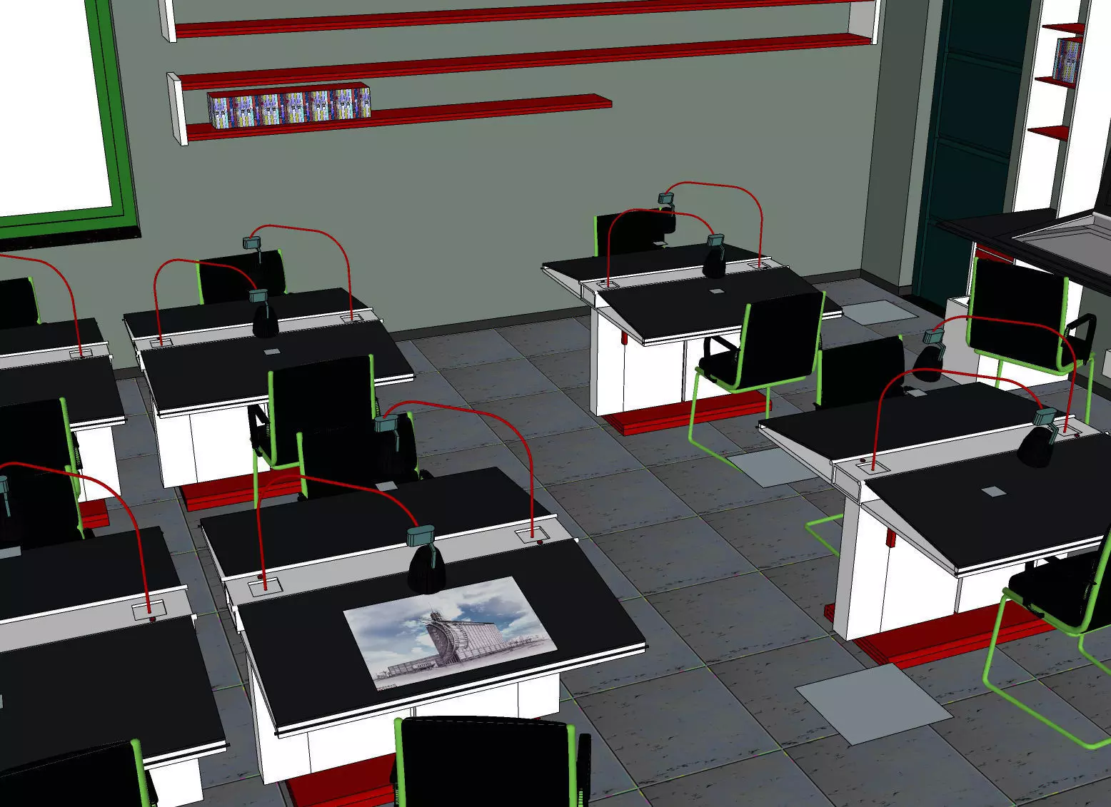 Office-Teaching Building-Canteen 10 3D model_0