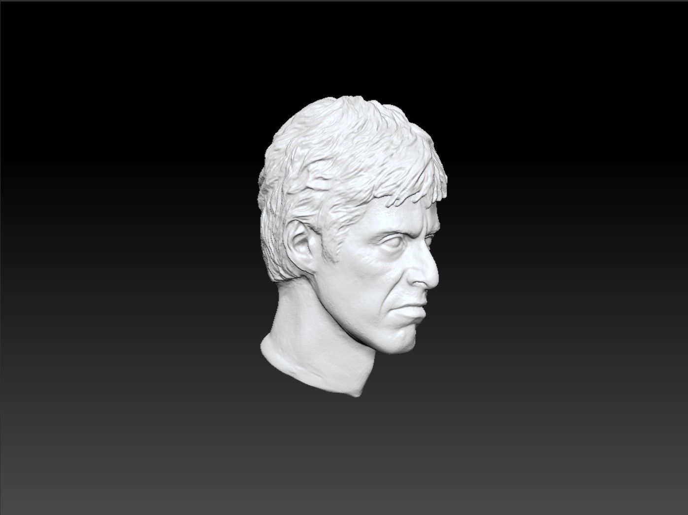 Al Pacino Scarface Head sculpture 3D print model 3D print model_1