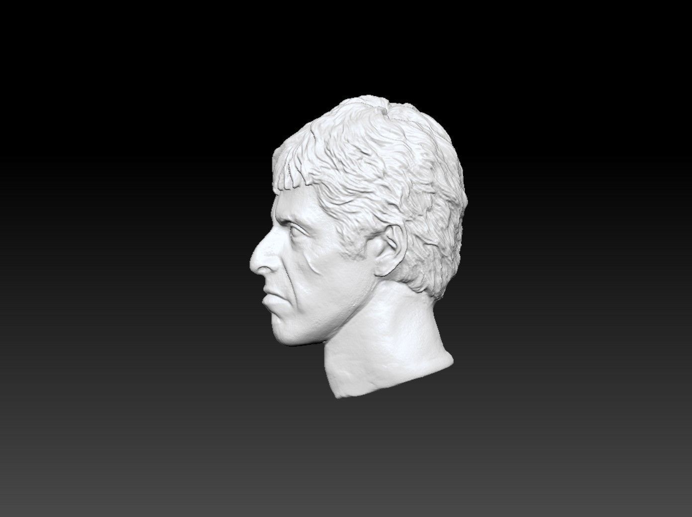 Al Pacino Scarface Head sculpture 3D print model 3D print model_4