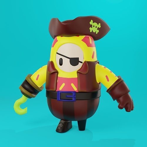 Fall Guys Pirat Low-poly 3D model