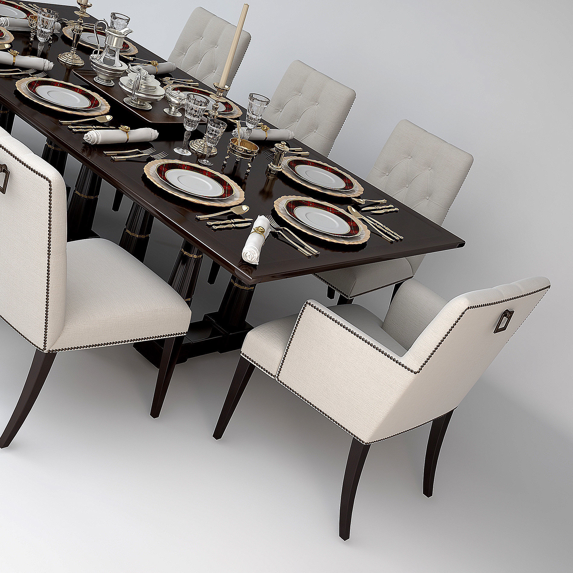 Baker Modern Dining Set 3D model | CGTrader