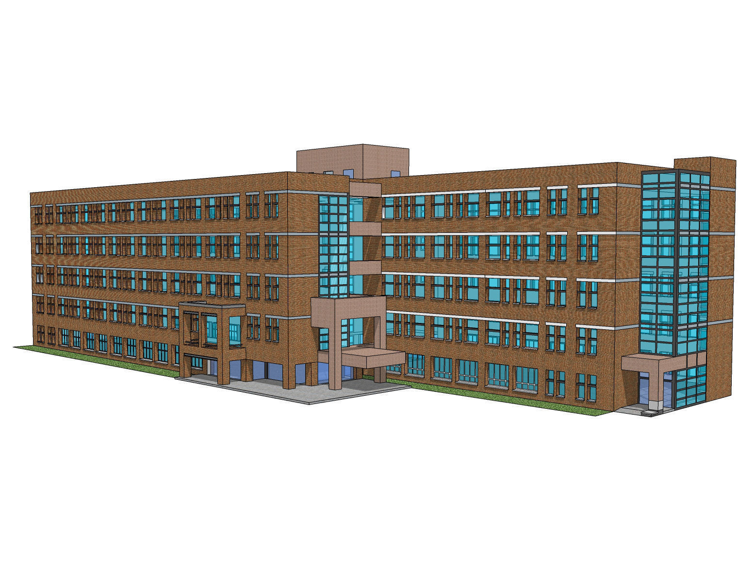 Office-Teaching Building-Canteen 29 3D model_4