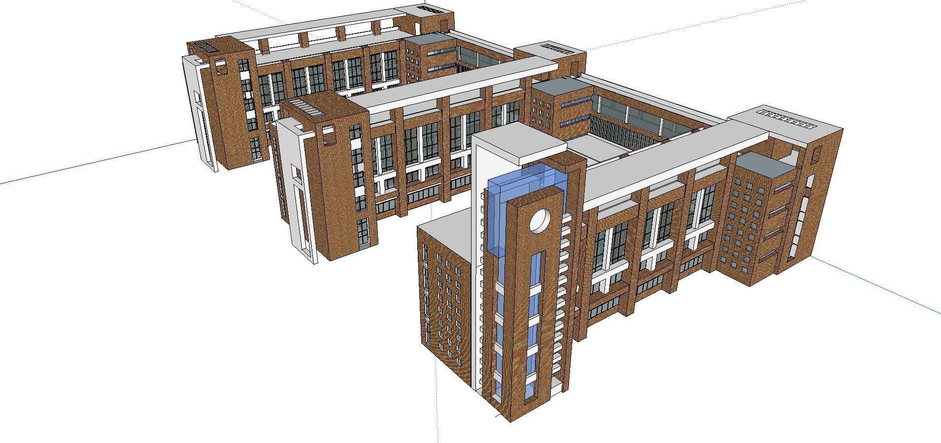 Office-Teaching Building-Canteen 37 3D model_2