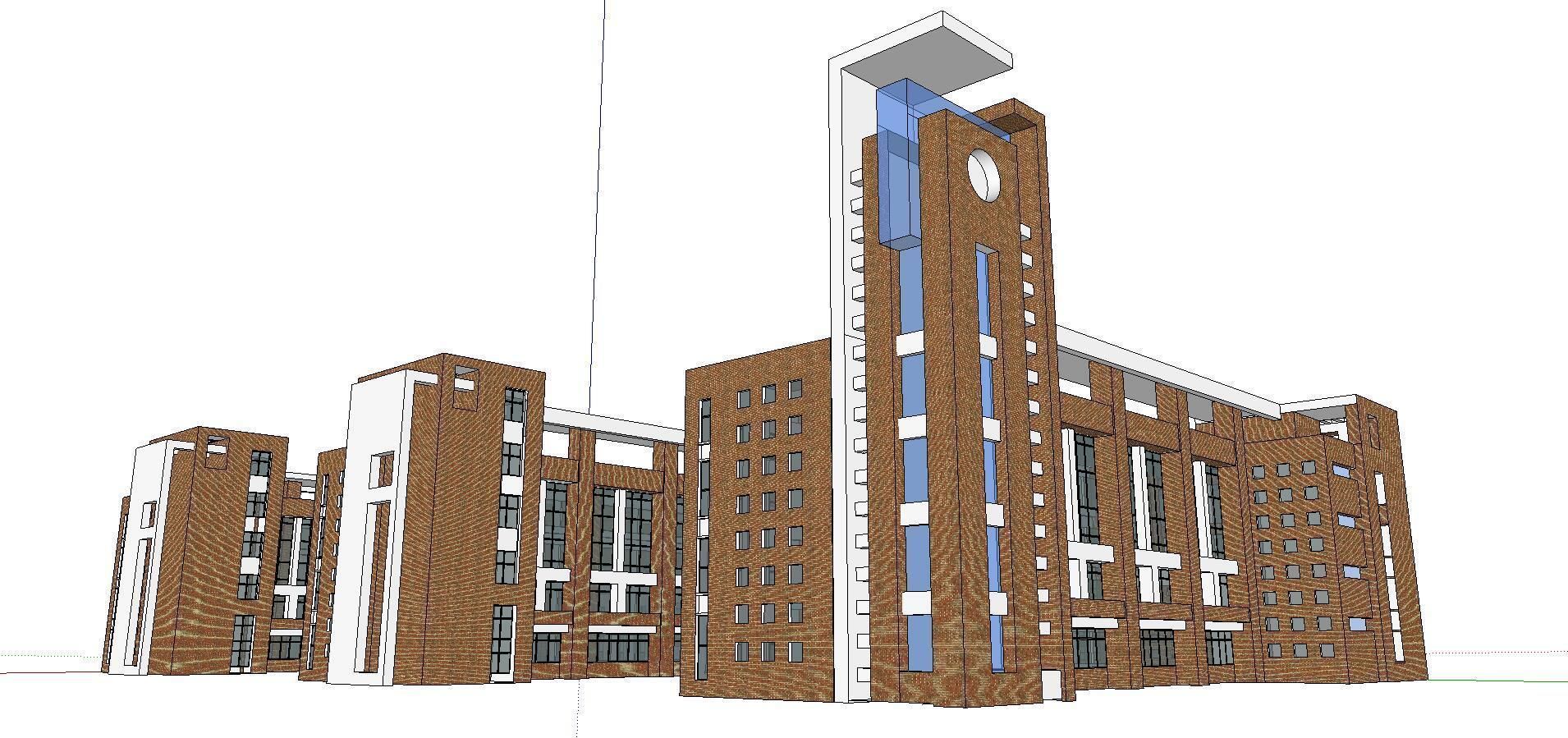 Office-Teaching Building-Canteen 37 3D model_3