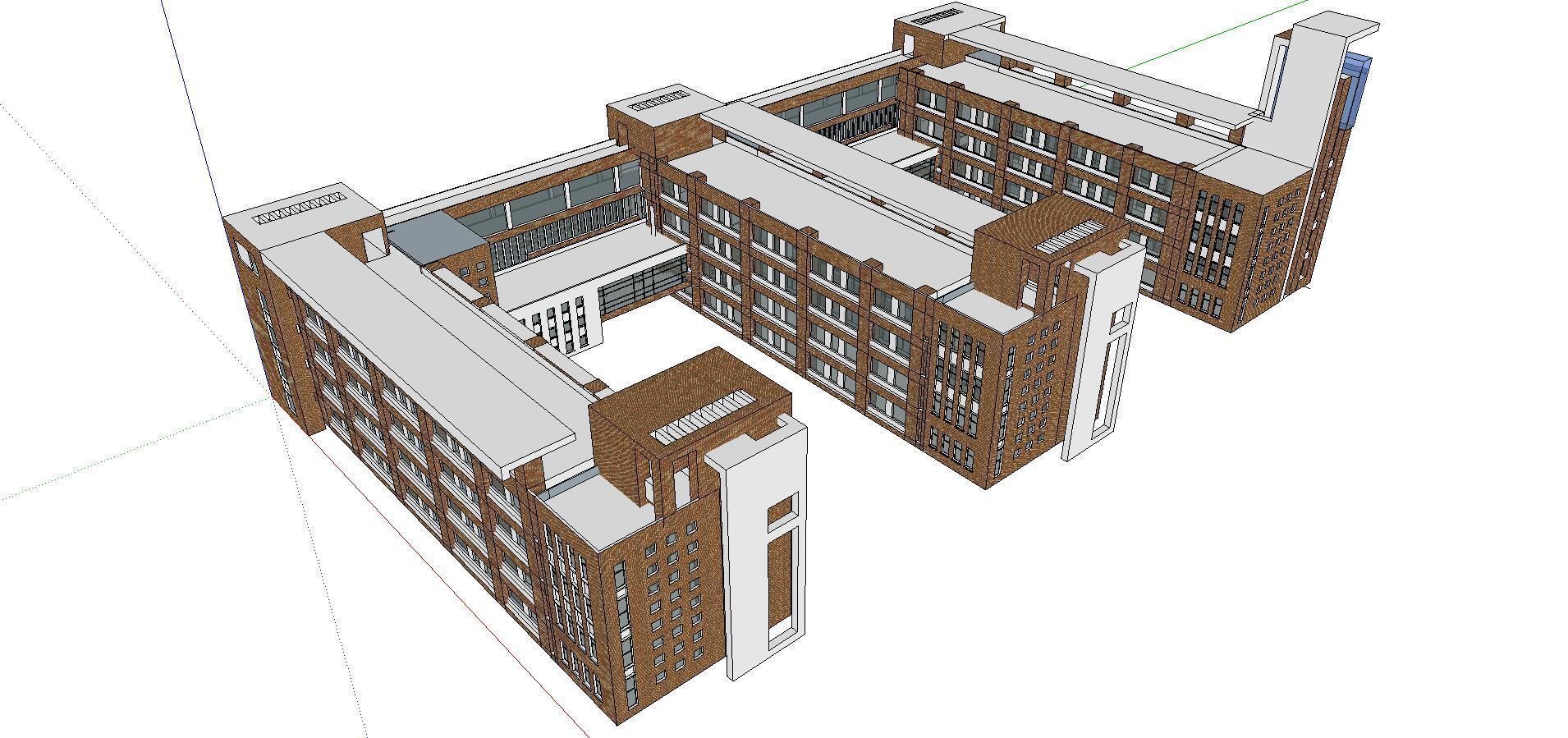Office-Teaching Building-Canteen 37 3D model_1