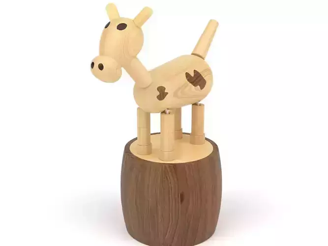 Wooden toy cow
