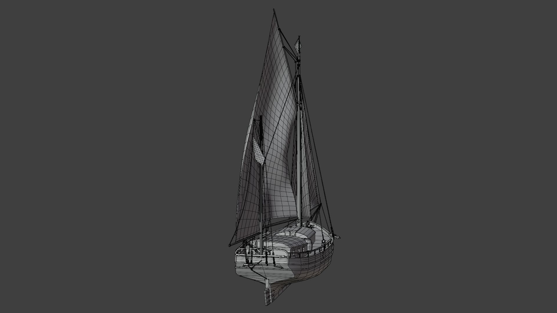 Oyster sloop Spray 3D model_18