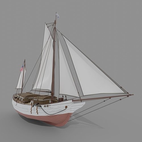 Oyster sloop Spray 3D model