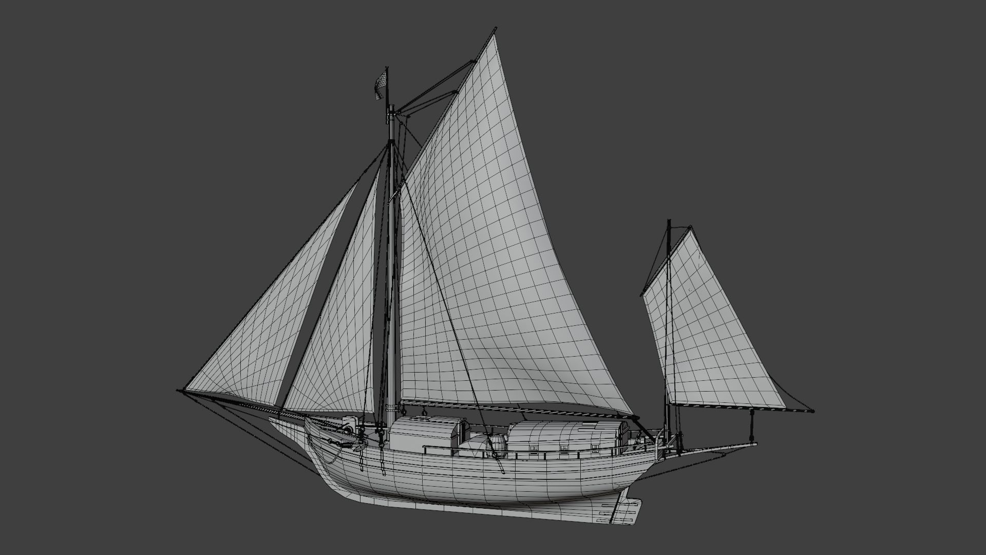 Oyster sloop Spray 3D model_20