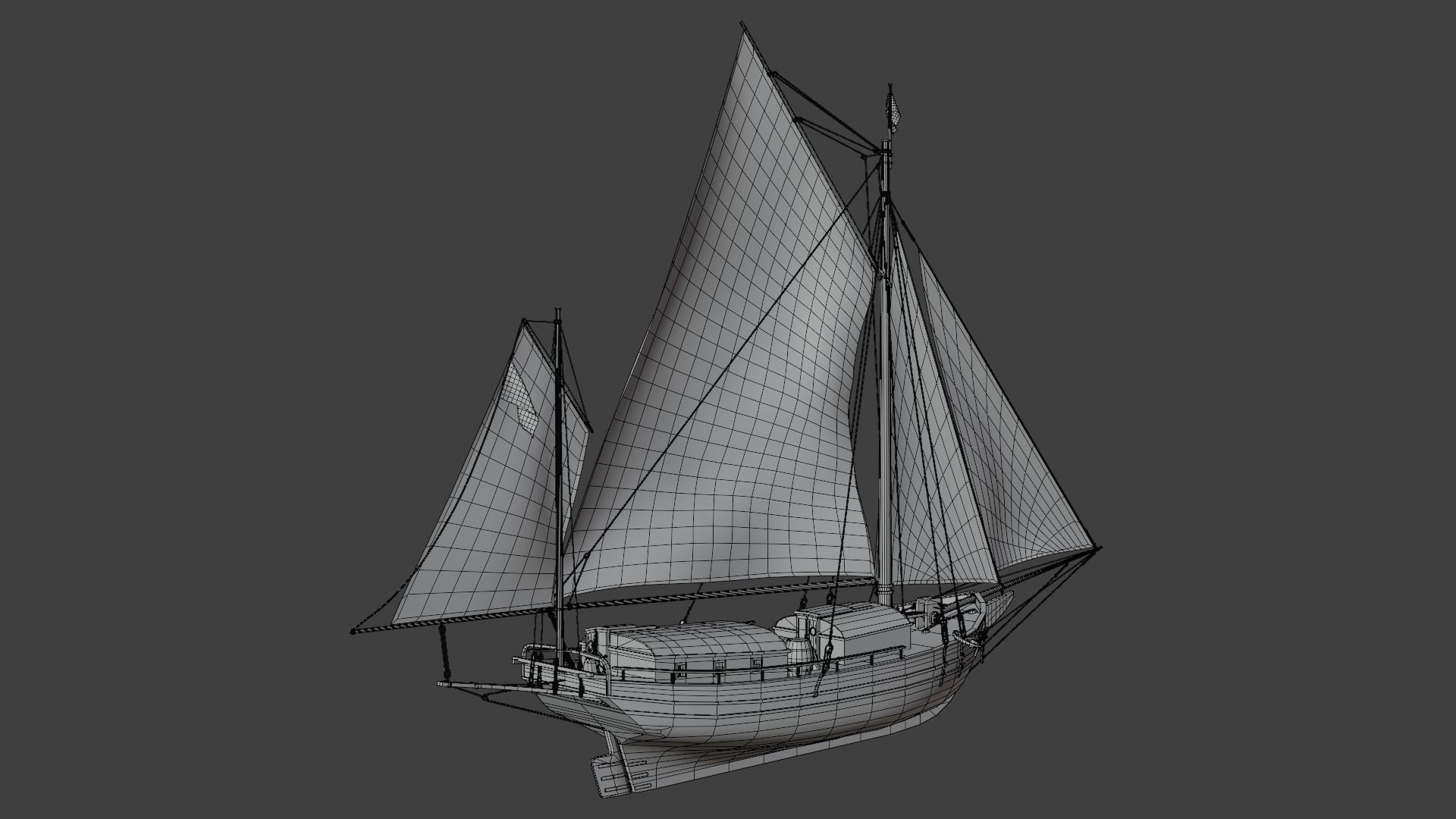 Oyster sloop Spray 3D model_17