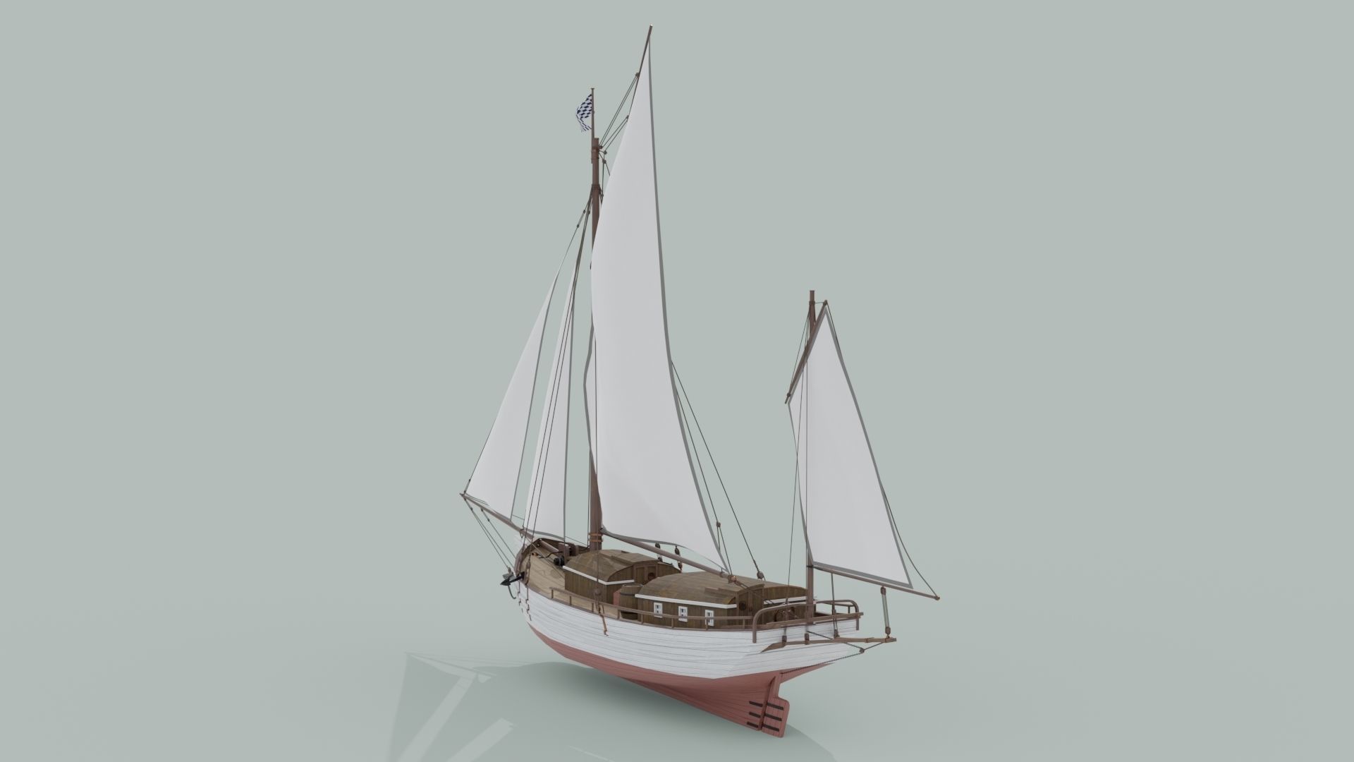Oyster sloop Spray 3D model_5