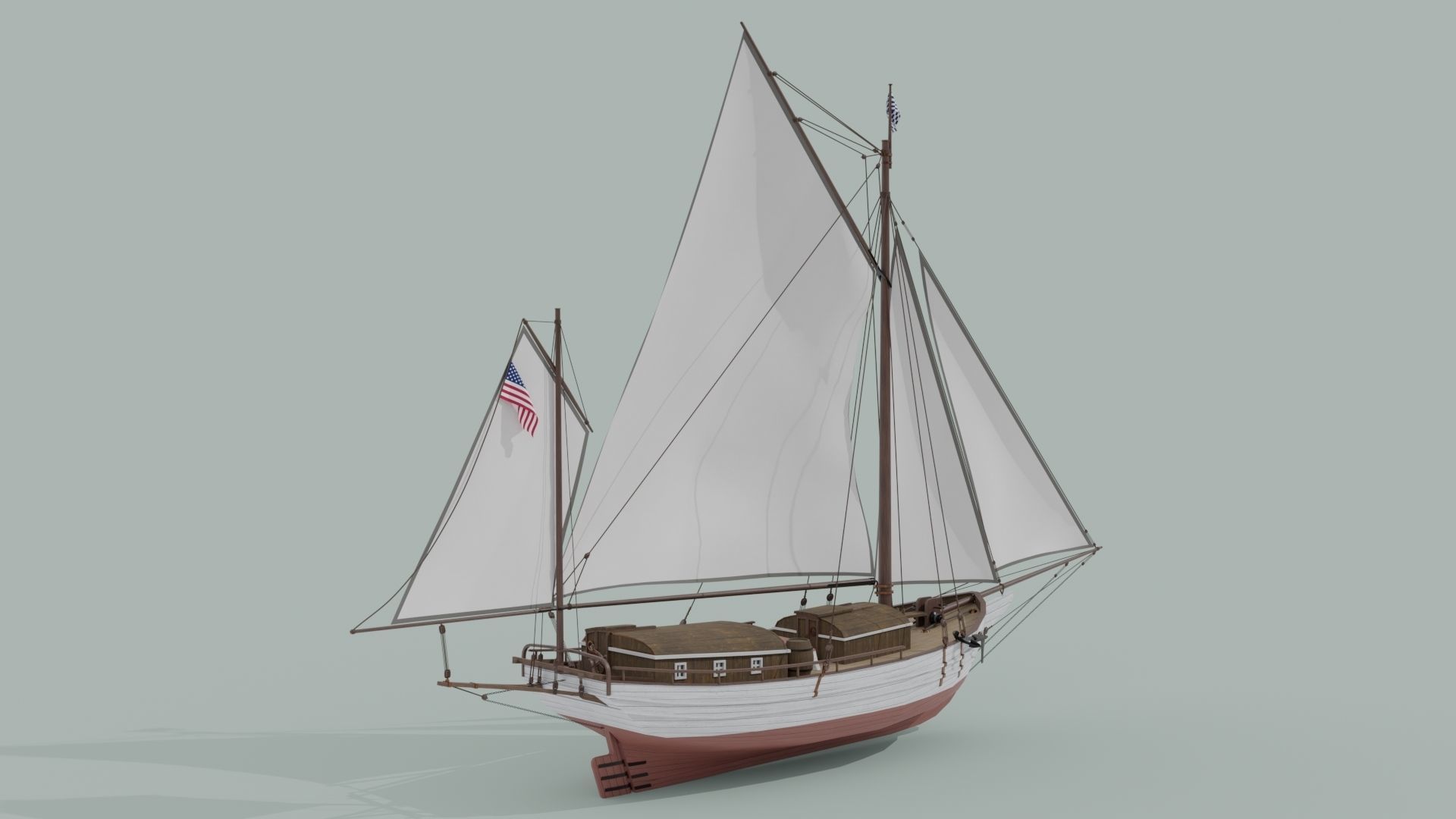 Oyster sloop Spray 3D model_3