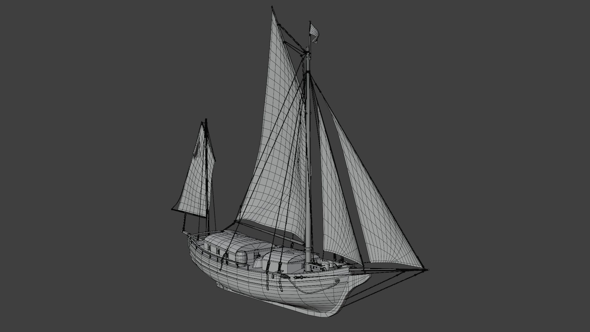 Oyster sloop Spray 3D model_16