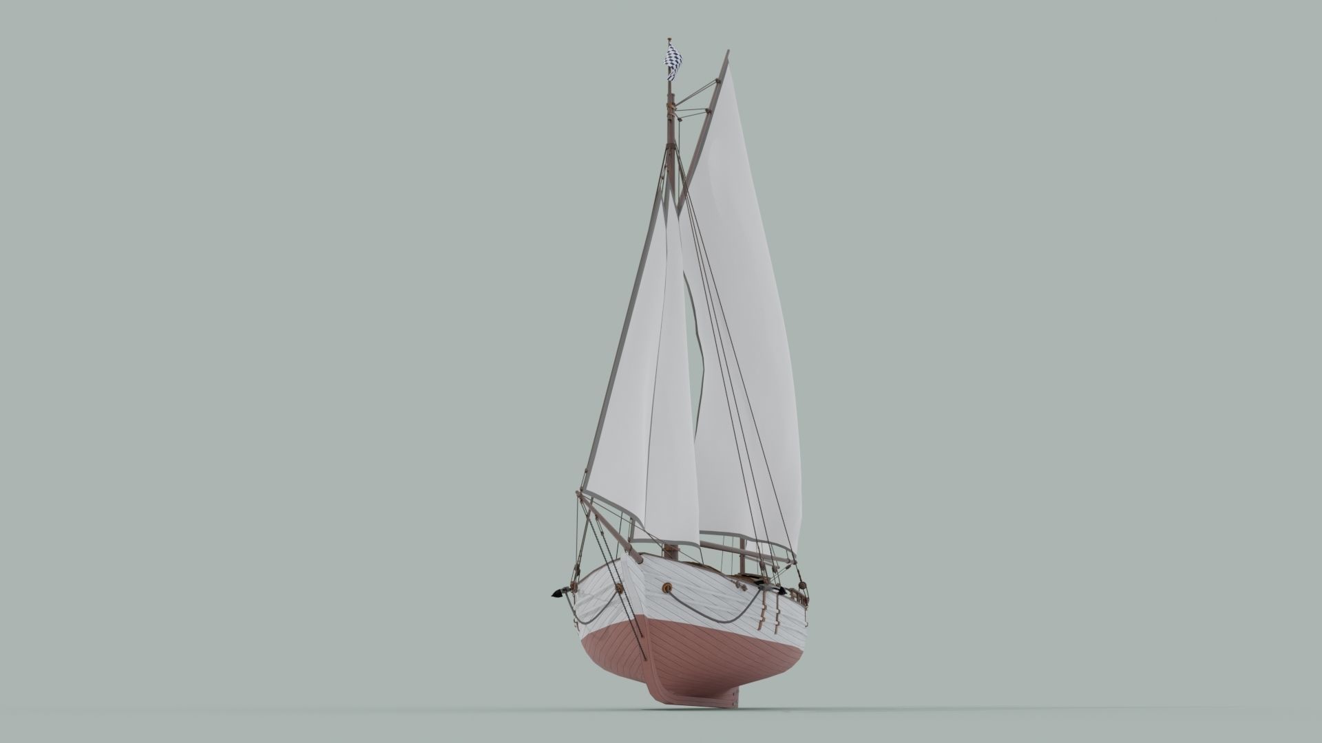 Oyster sloop Spray 3D model_8