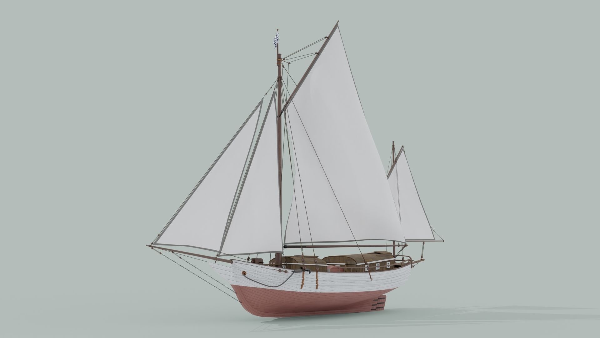 Oyster sloop Spray 3D model_7