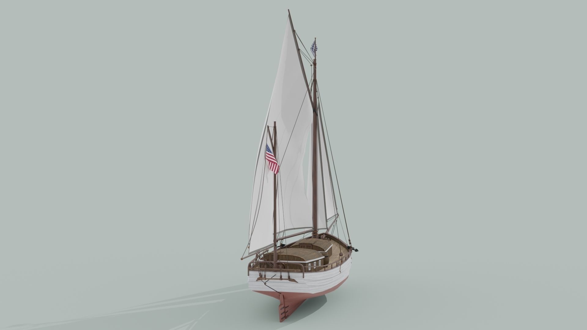 Oyster sloop Spray 3D model_4