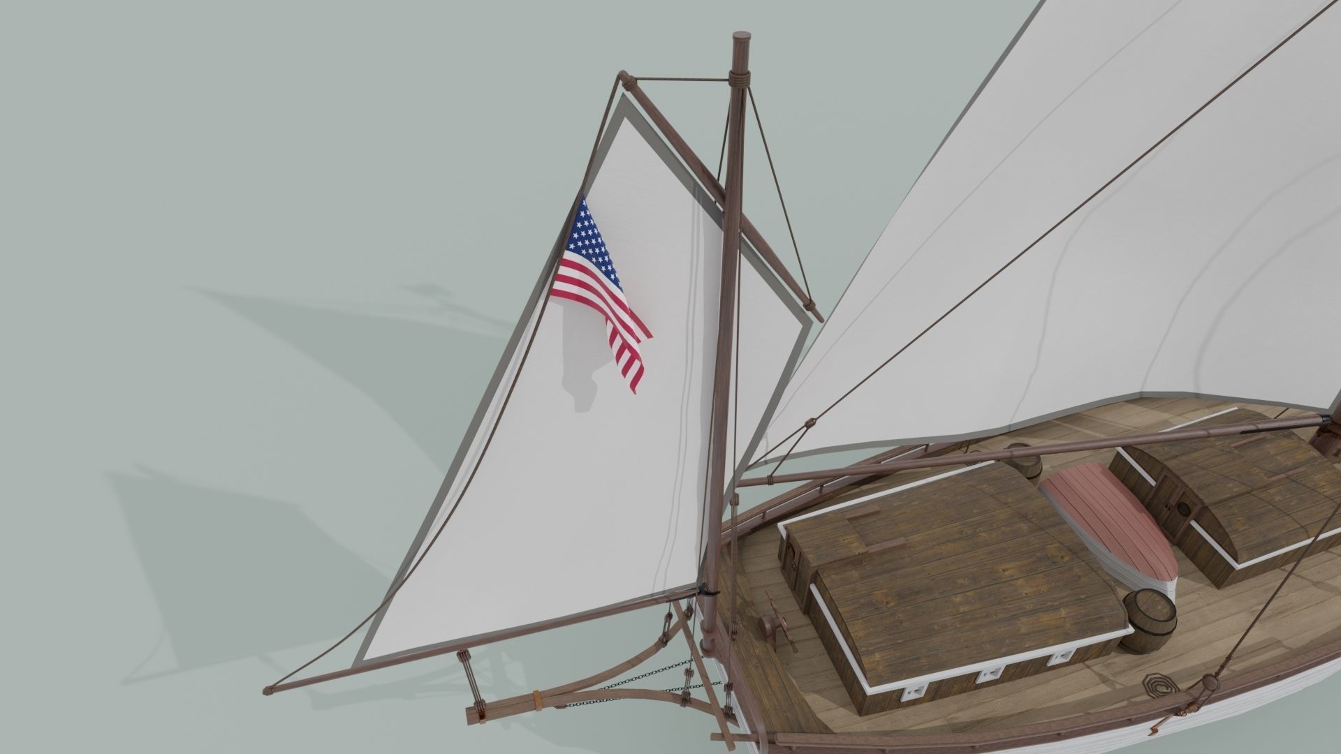 Oyster sloop Spray 3D model_15