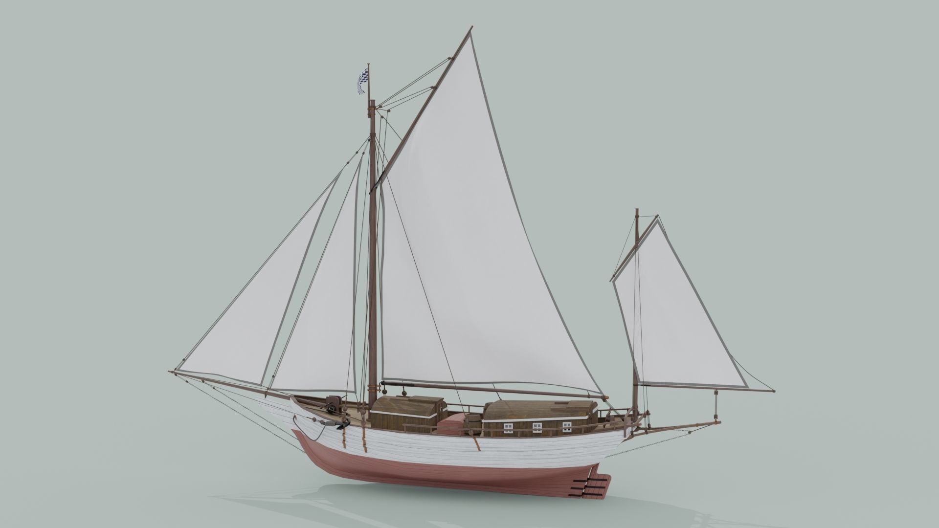 Oyster sloop Spray 3D model_6