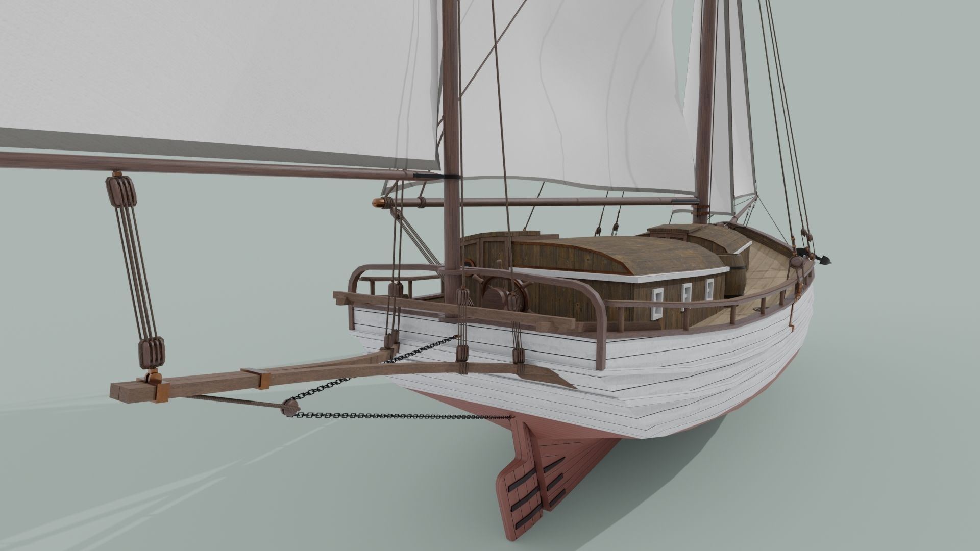 Oyster sloop Spray 3D model_10