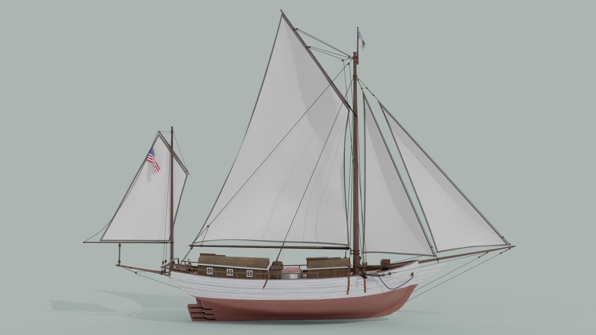 Oyster sloop Spray 3D model_2