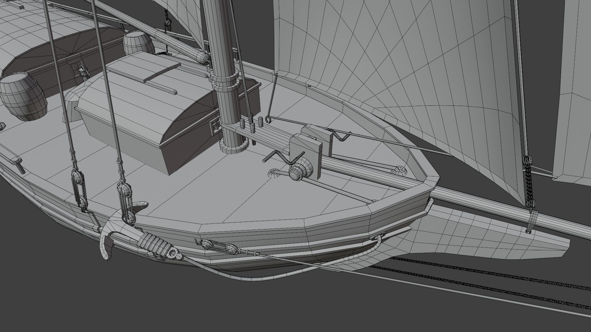 Oyster sloop Spray 3D model_28
