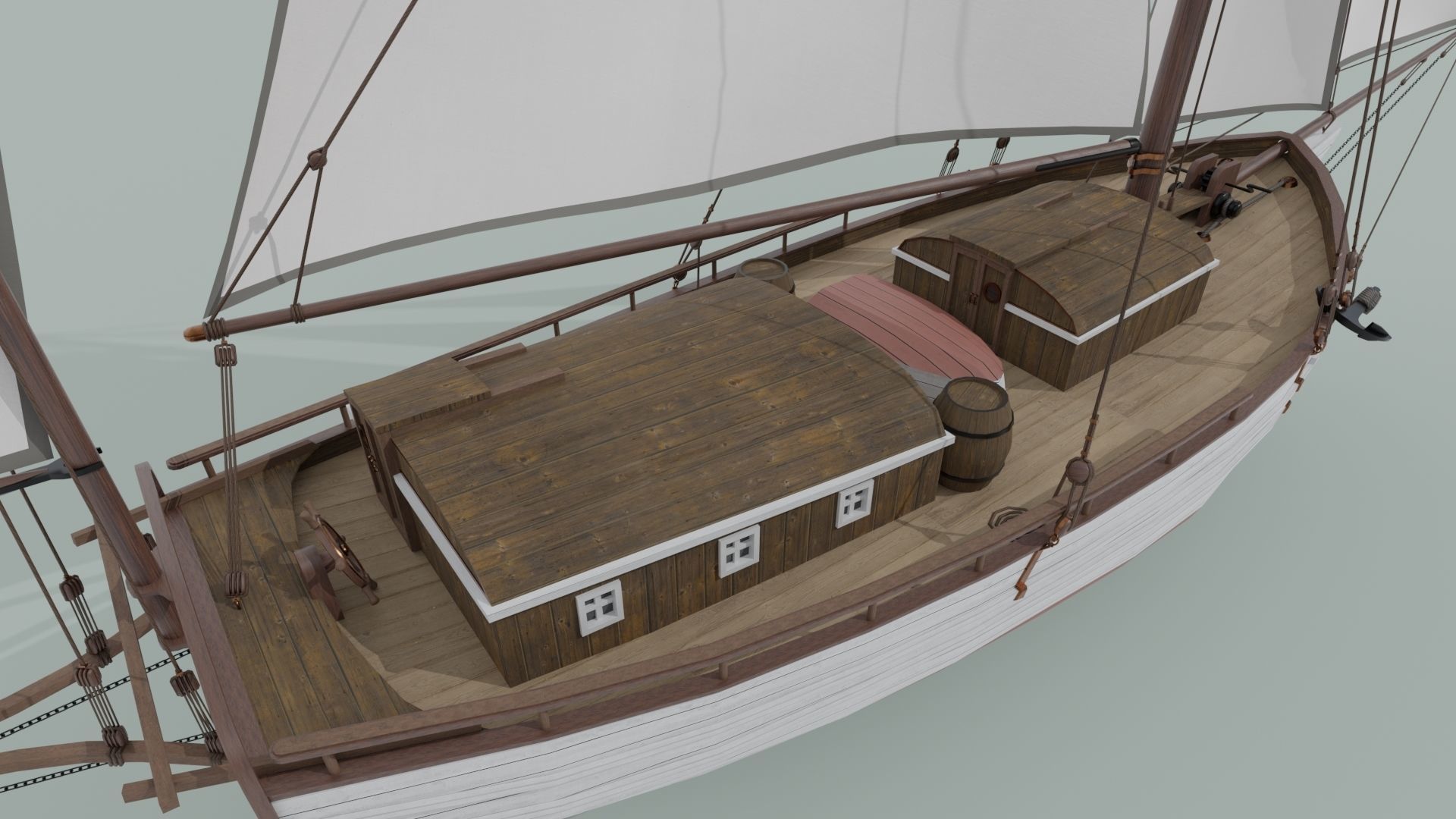 Oyster sloop Spray 3D model_13