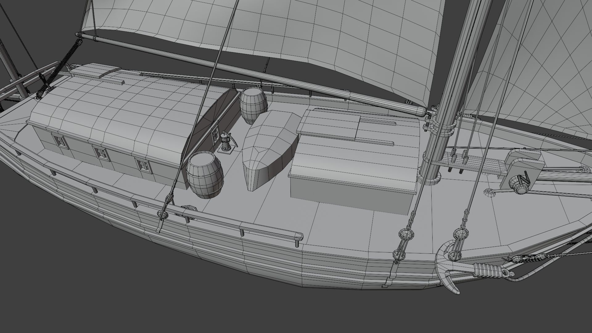 Oyster sloop Spray 3D model_30