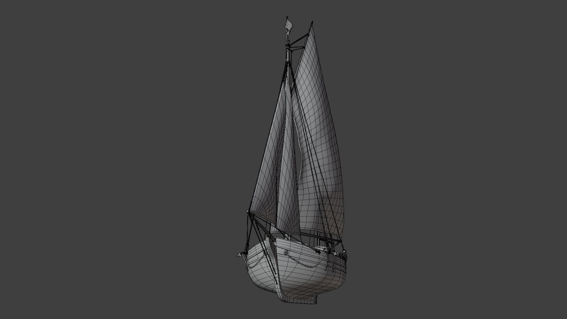 Oyster sloop Spray 3D model_19