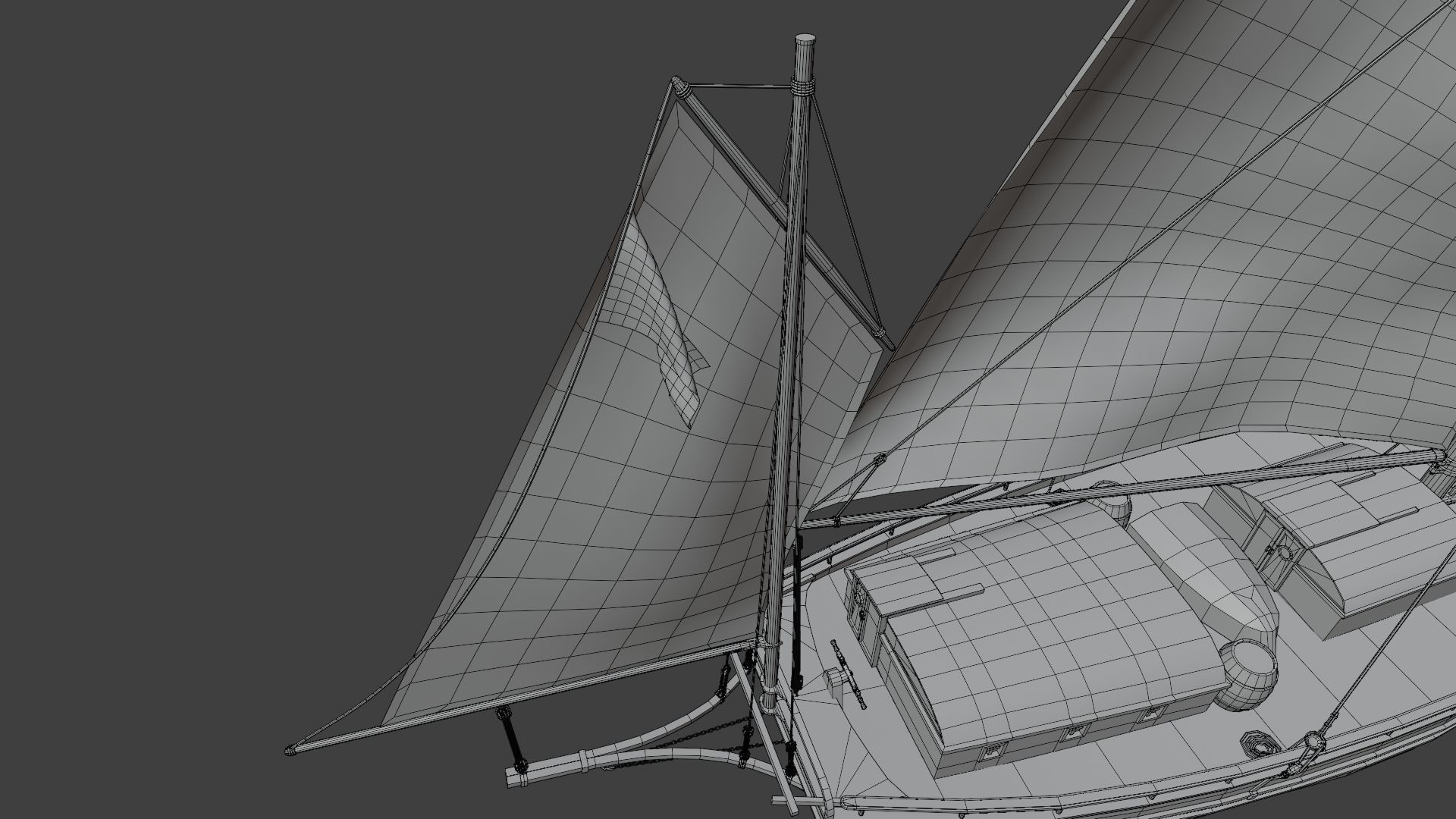 Oyster sloop Spray 3D model_29