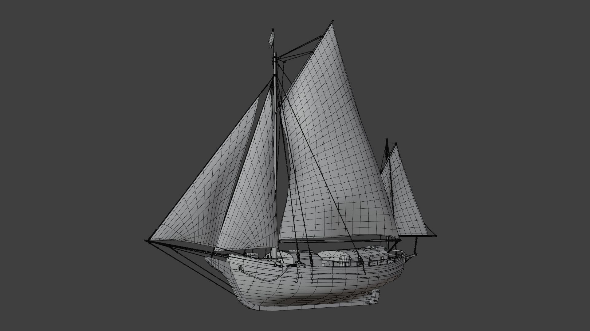 Oyster sloop Spray 3D model_24