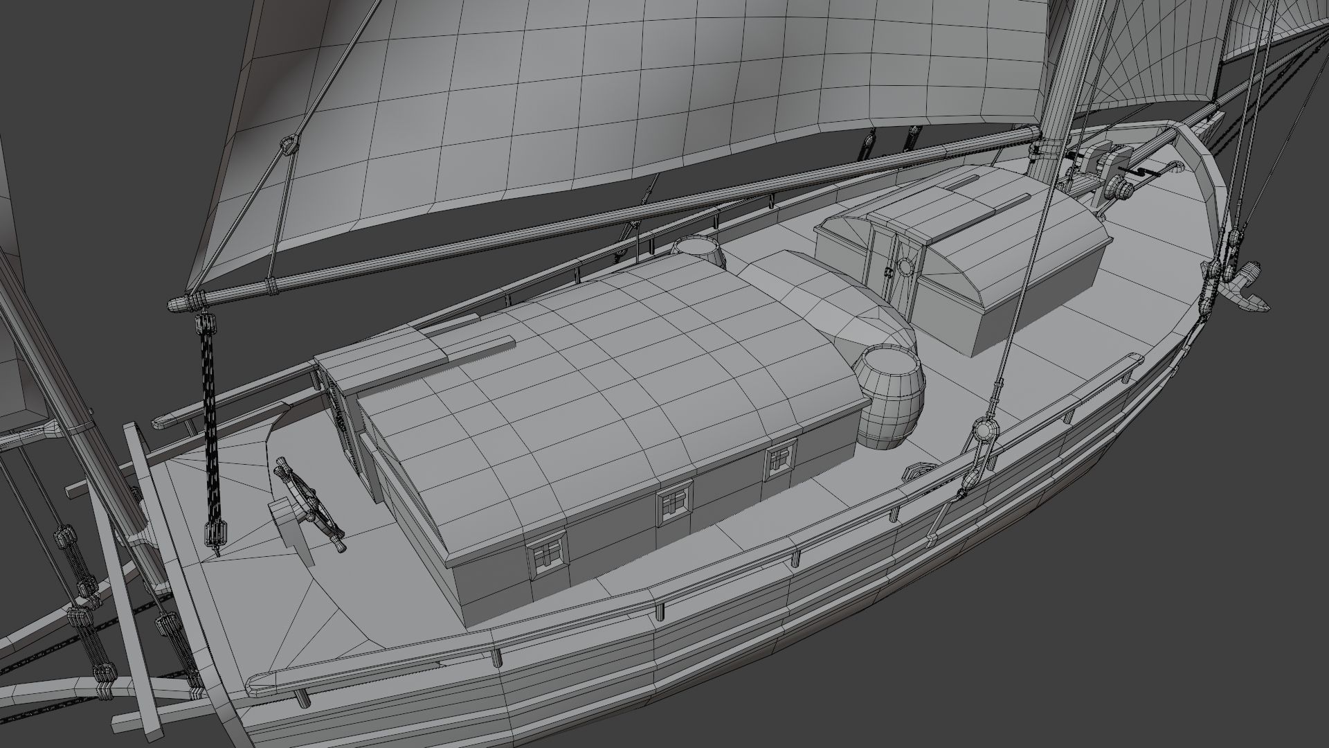 Oyster sloop Spray 3D model_25