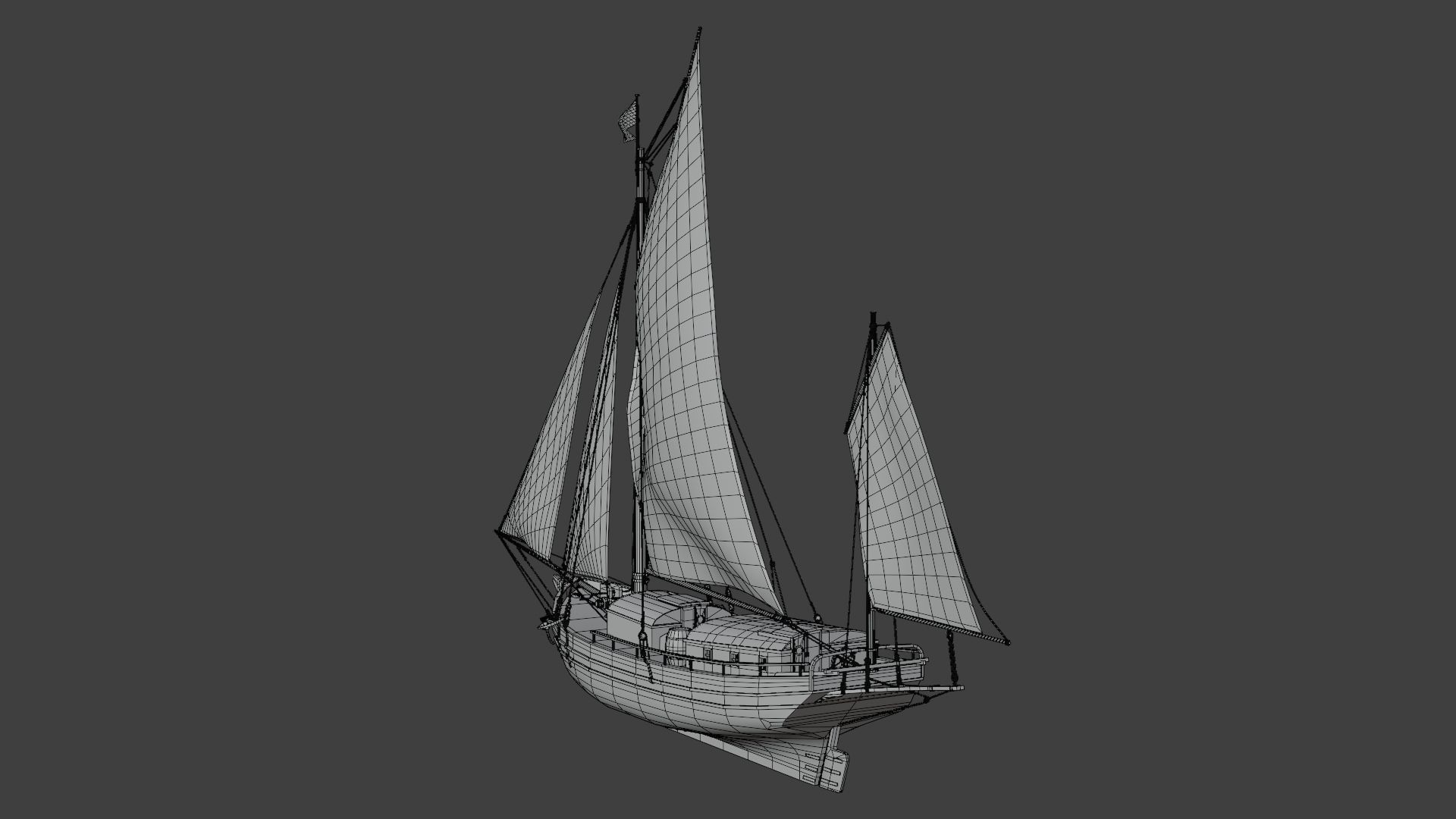 Oyster sloop Spray 3D model_21
