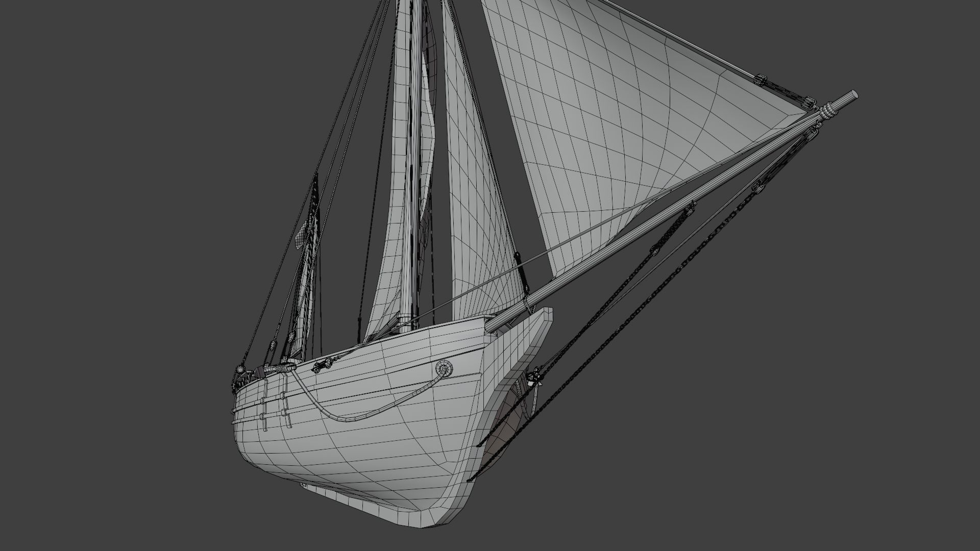 Oyster sloop Spray 3D model_27