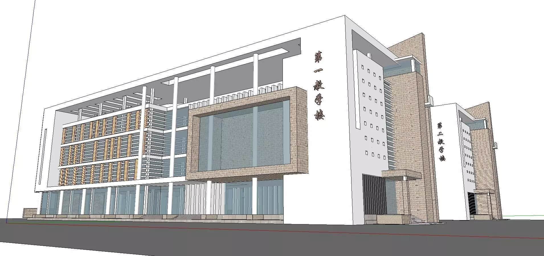 Office-Teaching Building-Canteen 42 3D model_0