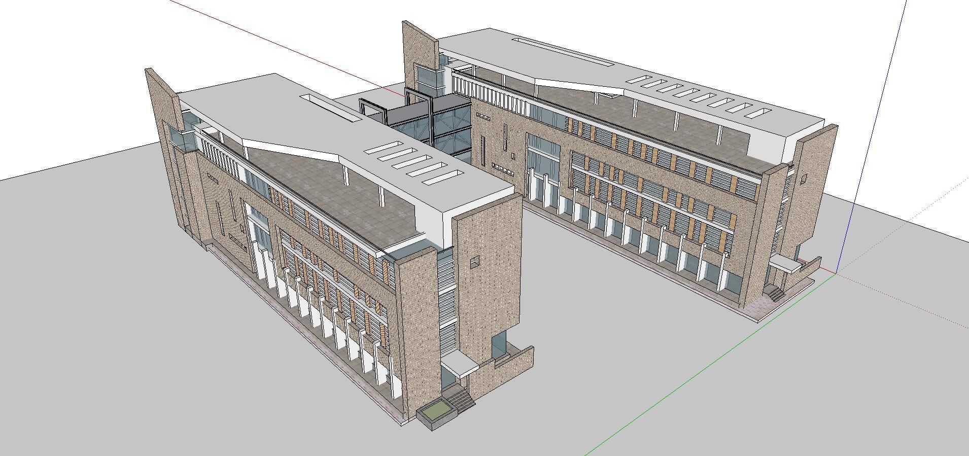 Office-Teaching Building-Canteen 42 3D model_2