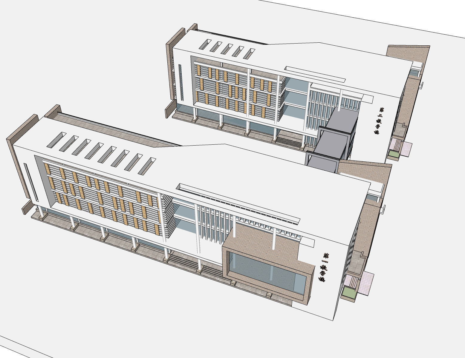 Office-Teaching Building-Canteen 42 3D model_4