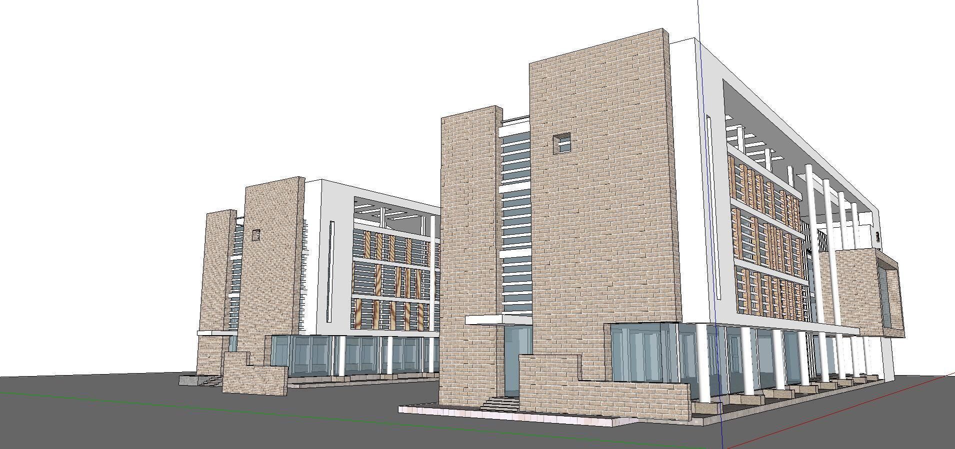 Office-Teaching Building-Canteen 42 3D model_3
