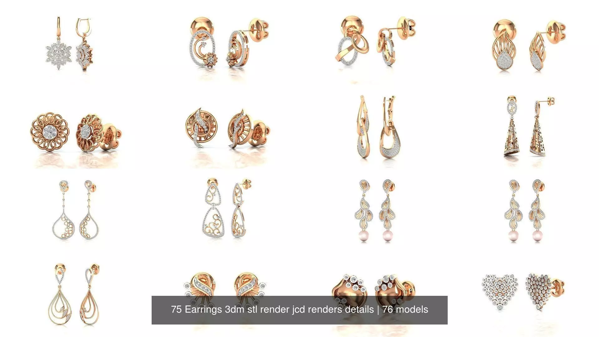 75 Earrings 3dm stl render jcd renders details 3D Model Collection_0