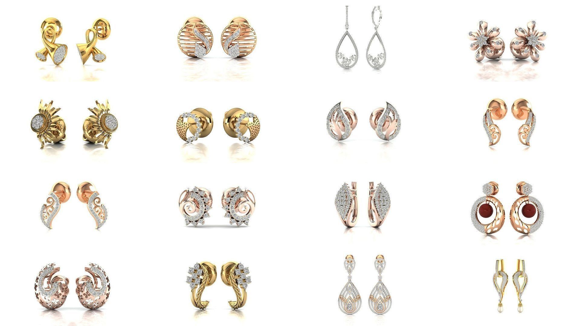 75 Earrings 3dm stl render jcd renders details 3D Model Collection_1