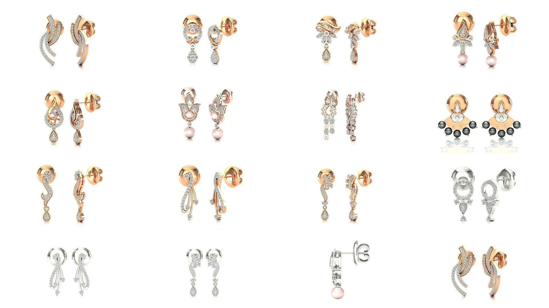 75 Earrings 3dm stl render jcd renders details 3D Model Collection_7